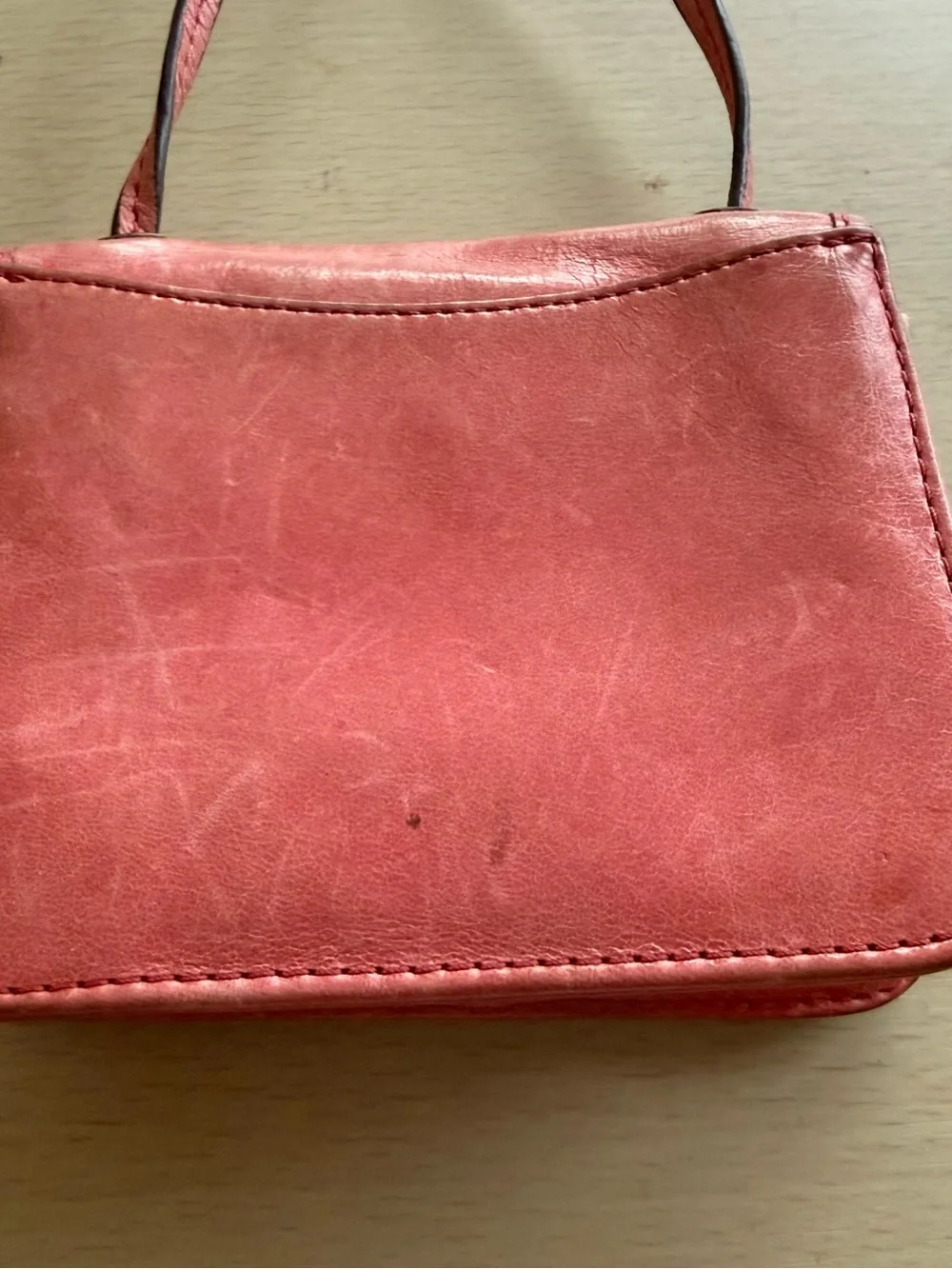 Coach Coral Pink Leather Crossbody Bag with Silver Hardware